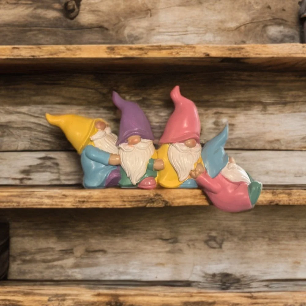 Whimsical Pastel Ceramic Gnome Art - Picture 1 of 1